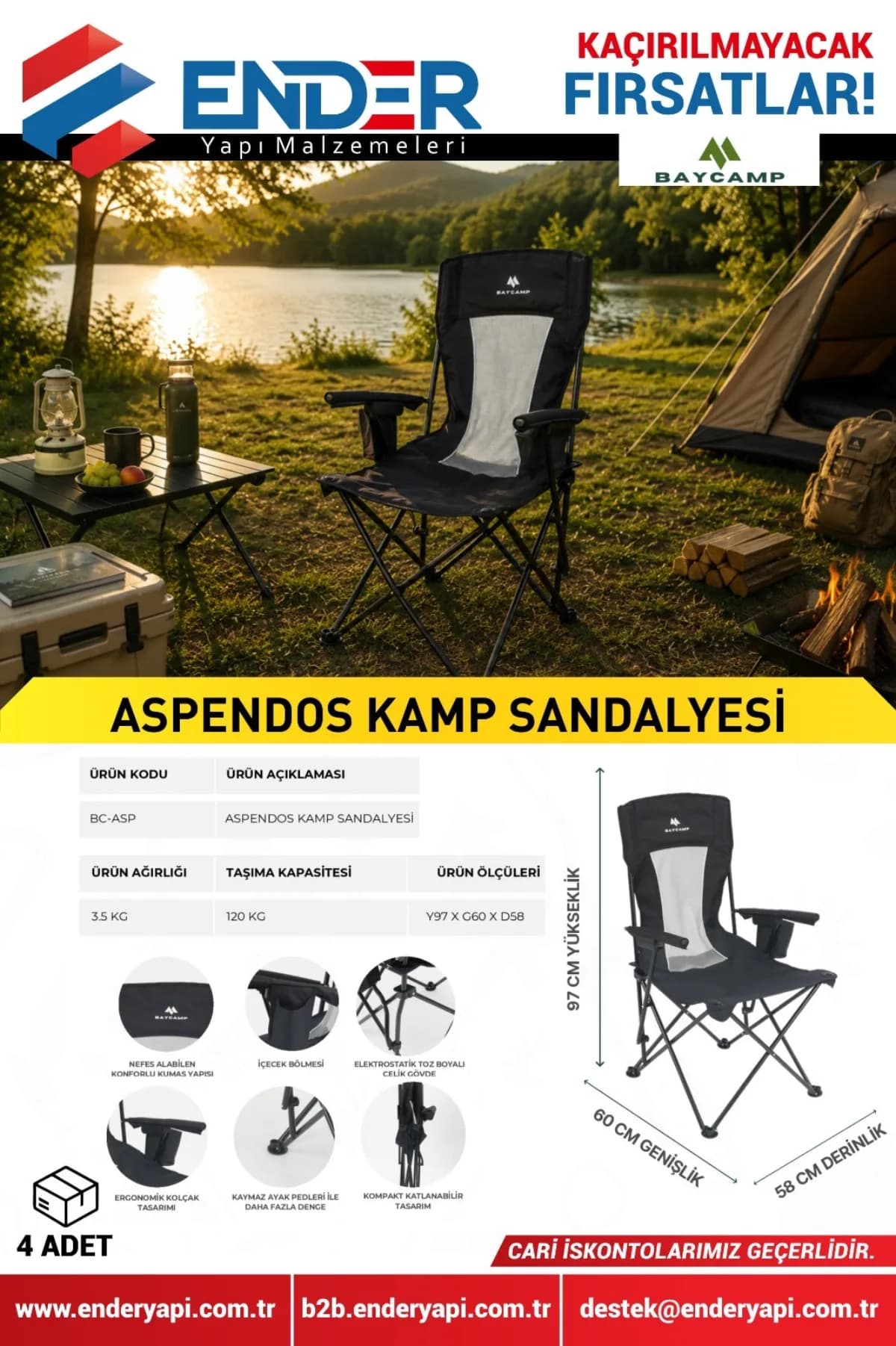 Baycamp Aspendos Kamp Sandalyesi