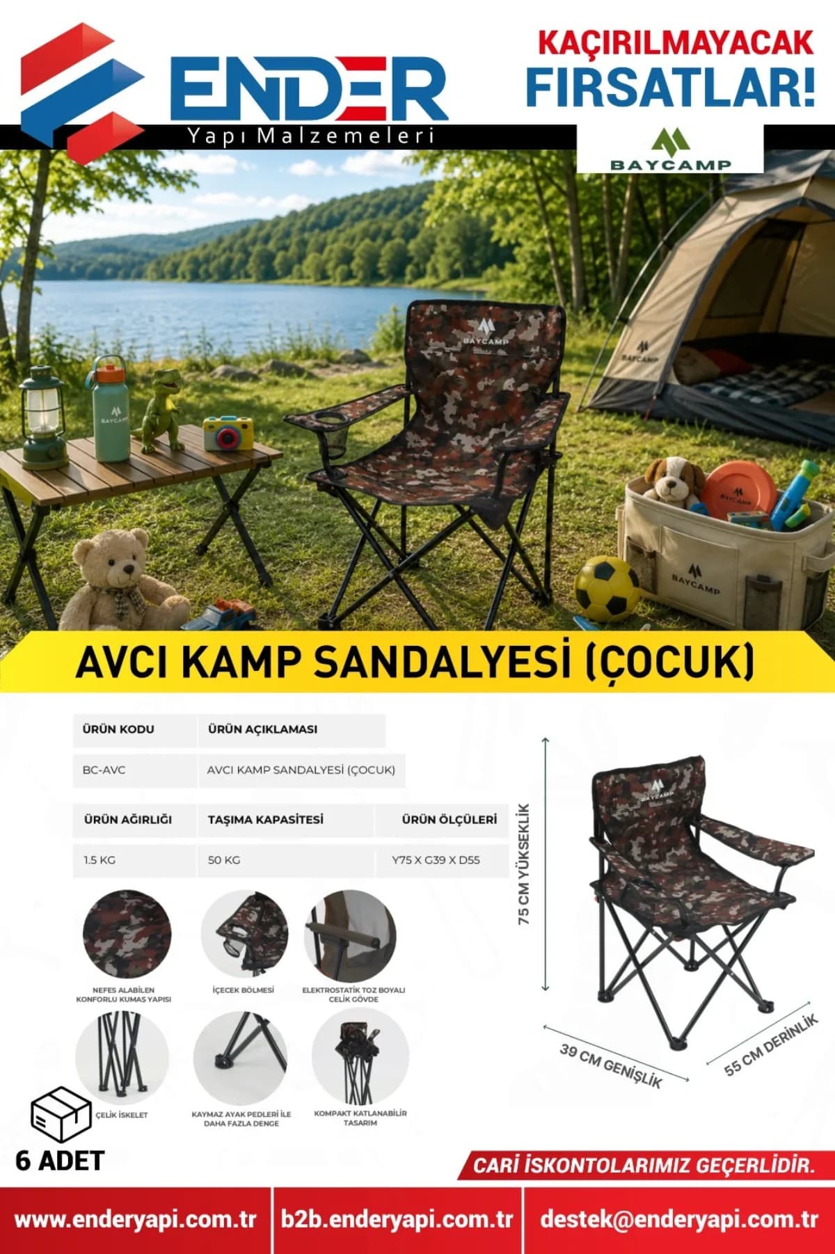 Baycamp Avcı Kamp Sandalyesi