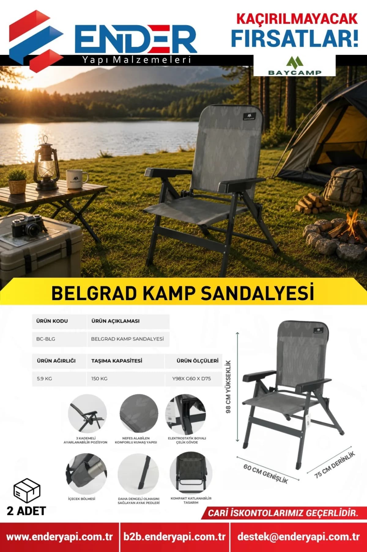 Baycamp Belgrad Kamp Sandalyesi