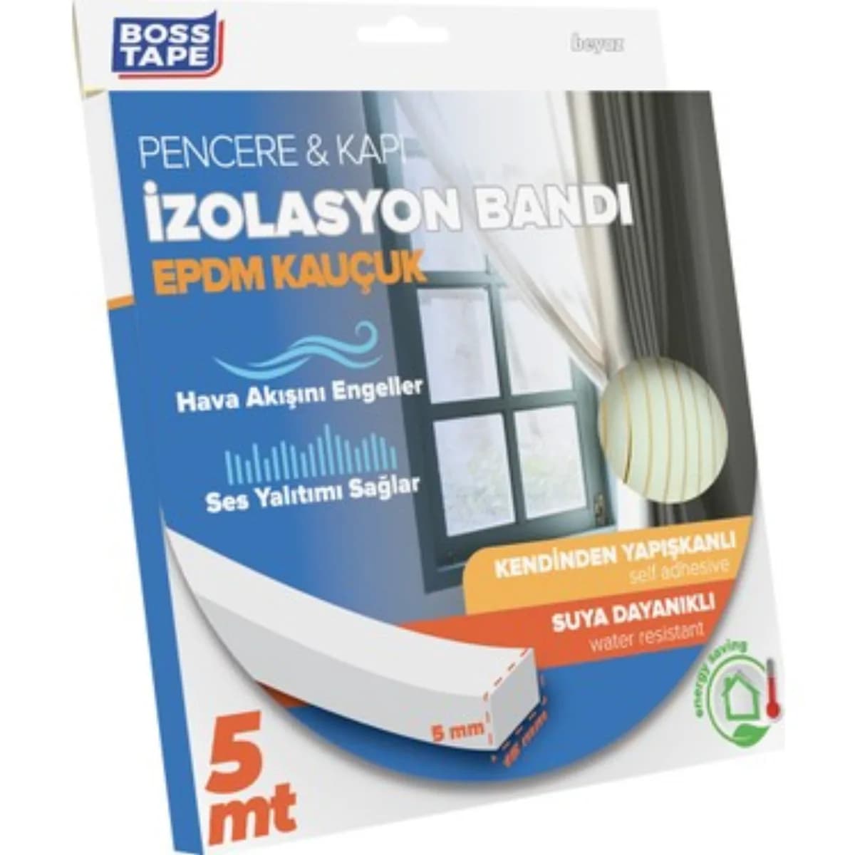 Bosstape EPDM Pencere İzolasyon Bandı 15 mm x 5 m