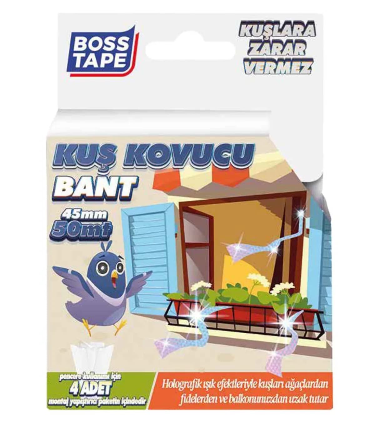 Bosstape Kuş Kovucu Bant 45 mm x 50 m