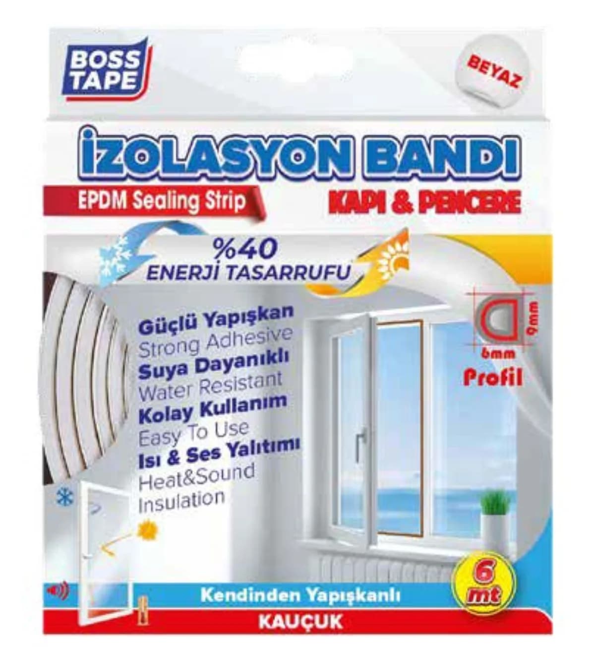 Bosstape Pencere İzolasyon Bandı 6 m Kahverengi