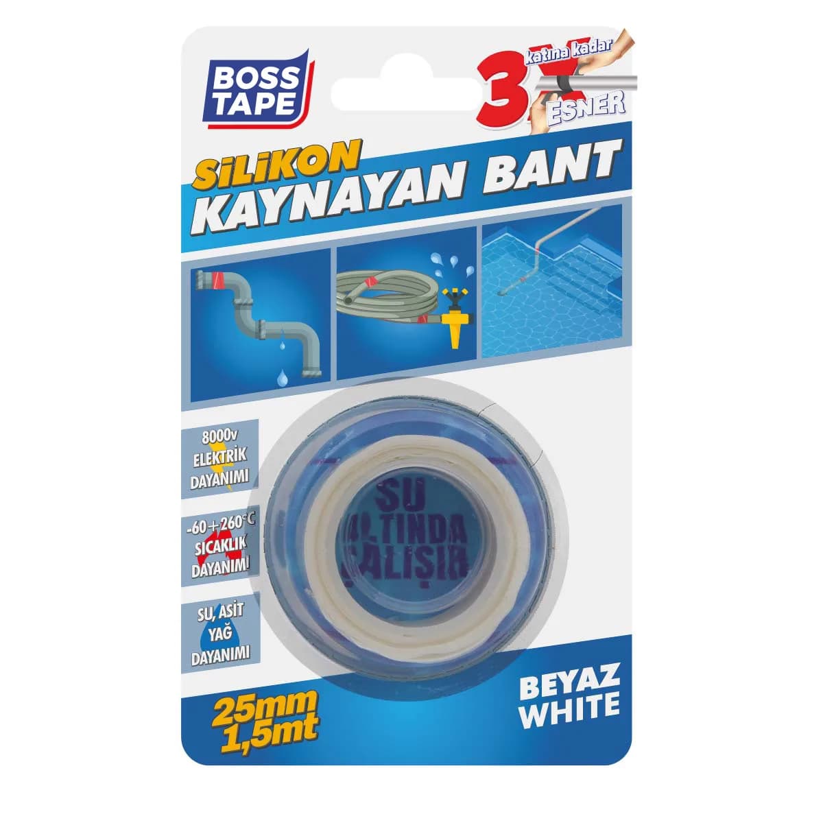 Bosstape Silikon Kaynayan Bant 25 mm x 1,5 m