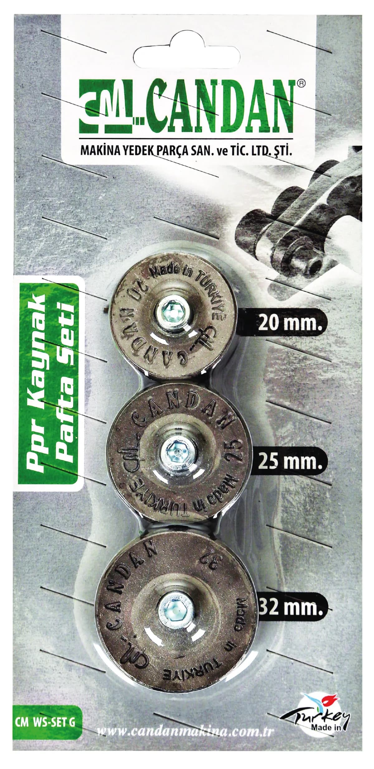 Candan Boru Paftası Seti (20-25-32 mm)
