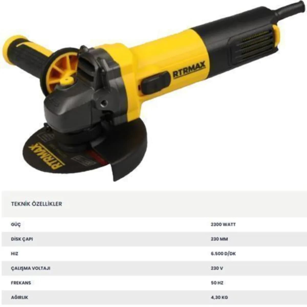RTR Max RTM 1230 Taşlama Makinesi 230 mm 2300 W