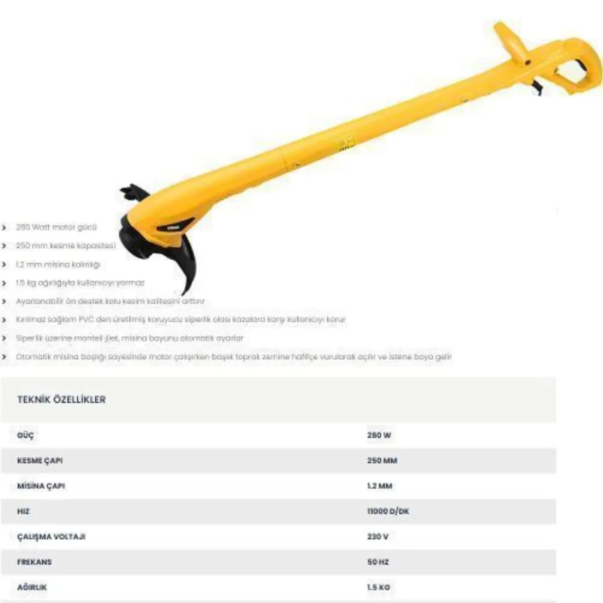 RTR Max Misinalı Çim Kenar Kesme Makinesi 250 mm