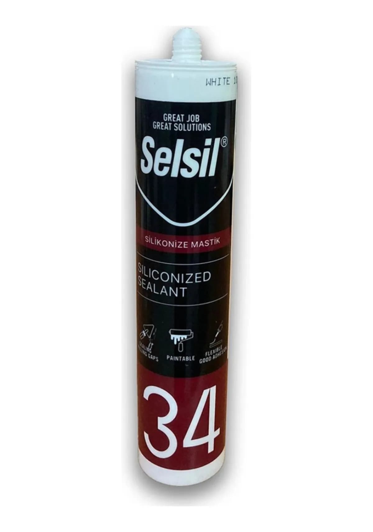 Selsil Silikonize Mastik 450 g Beyaz