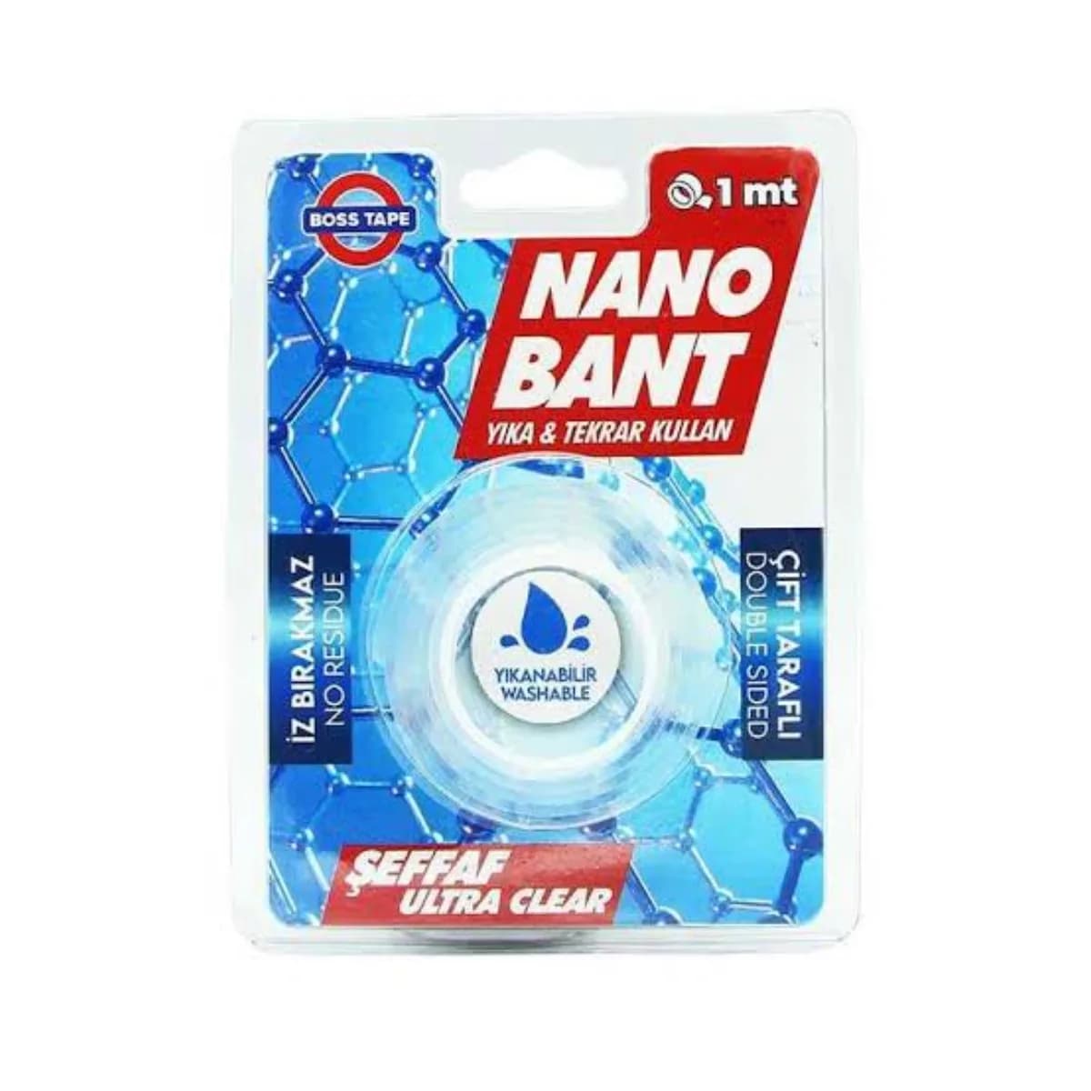 Bosstape Nano Şeffaf Bant 19 mm x 1 m