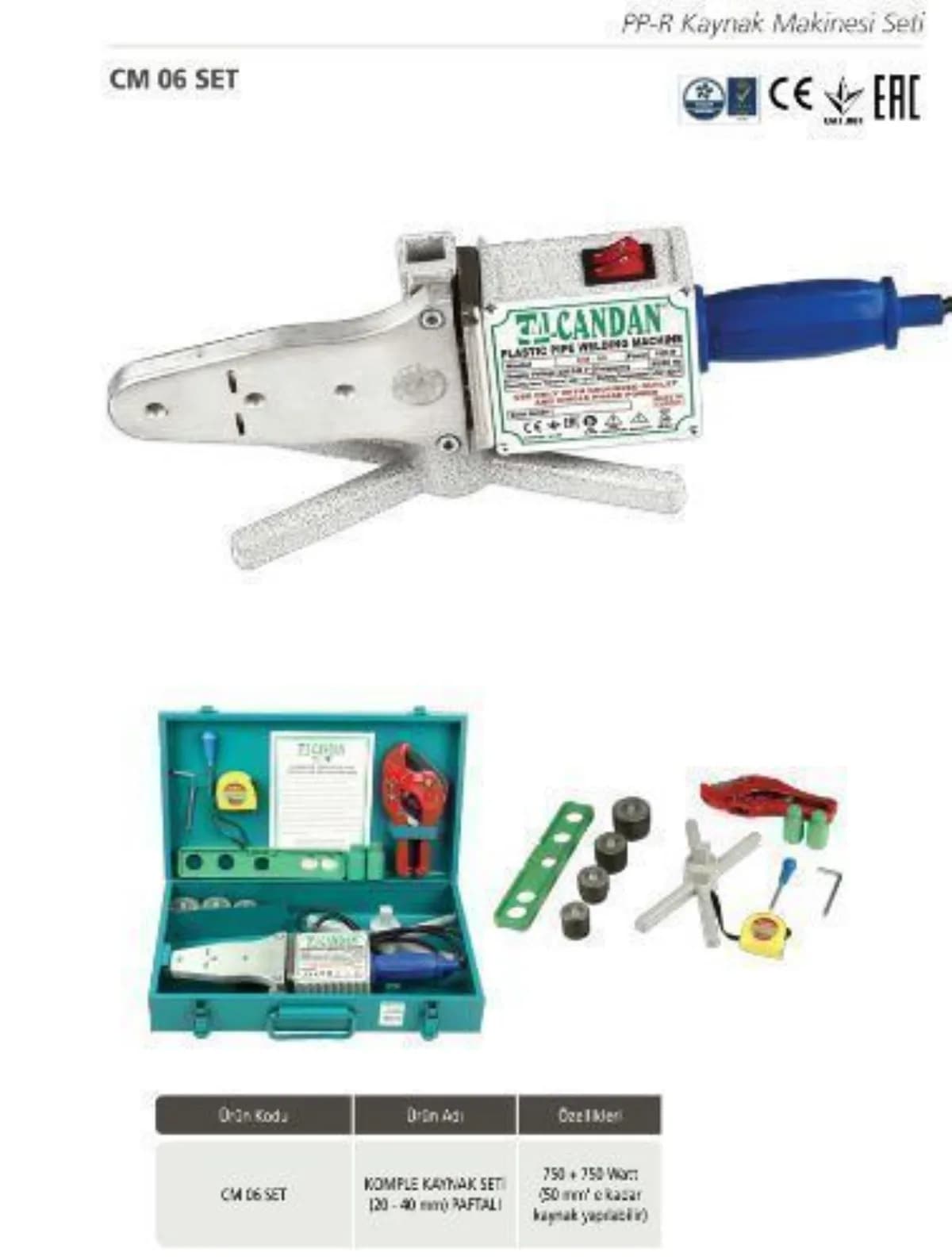 Candan CM-06 PVC Boru Kaynak Makinesi Seti