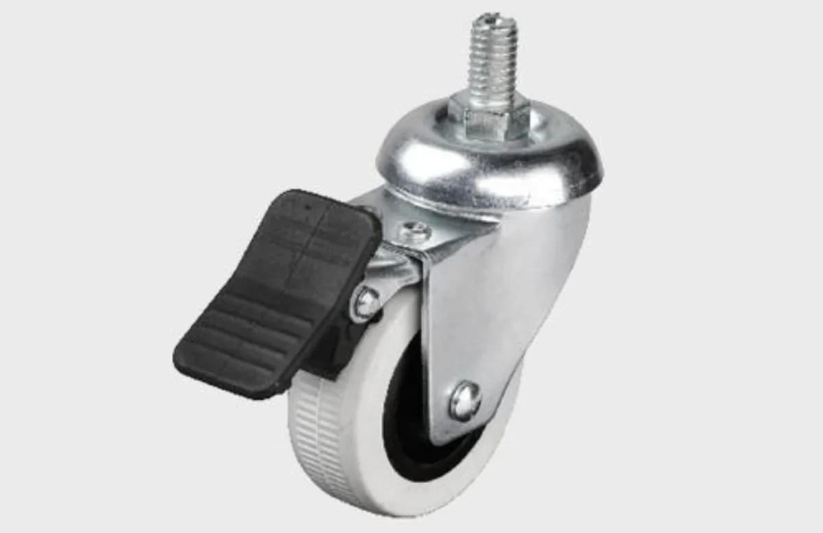 HTS Çift Bilyalı Vidalı Frenli Mobilya Tekerleği 50x20 mm