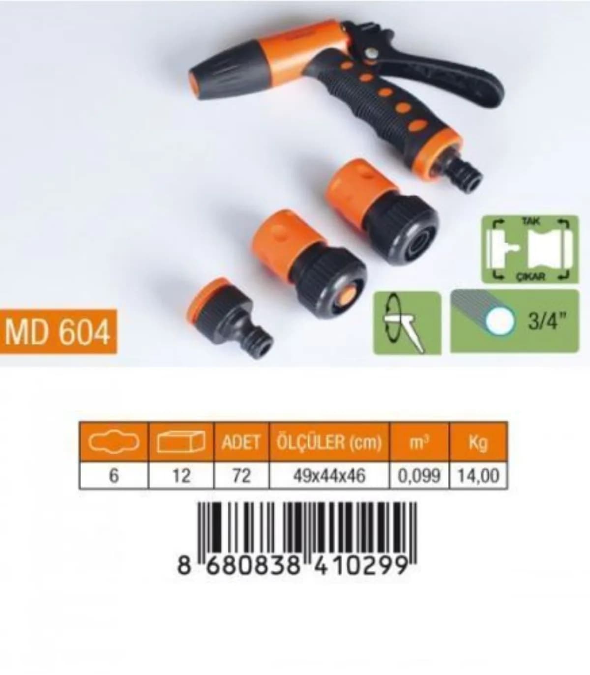Medalyan Otomatik Tabanca 4'lü Set 3/4"