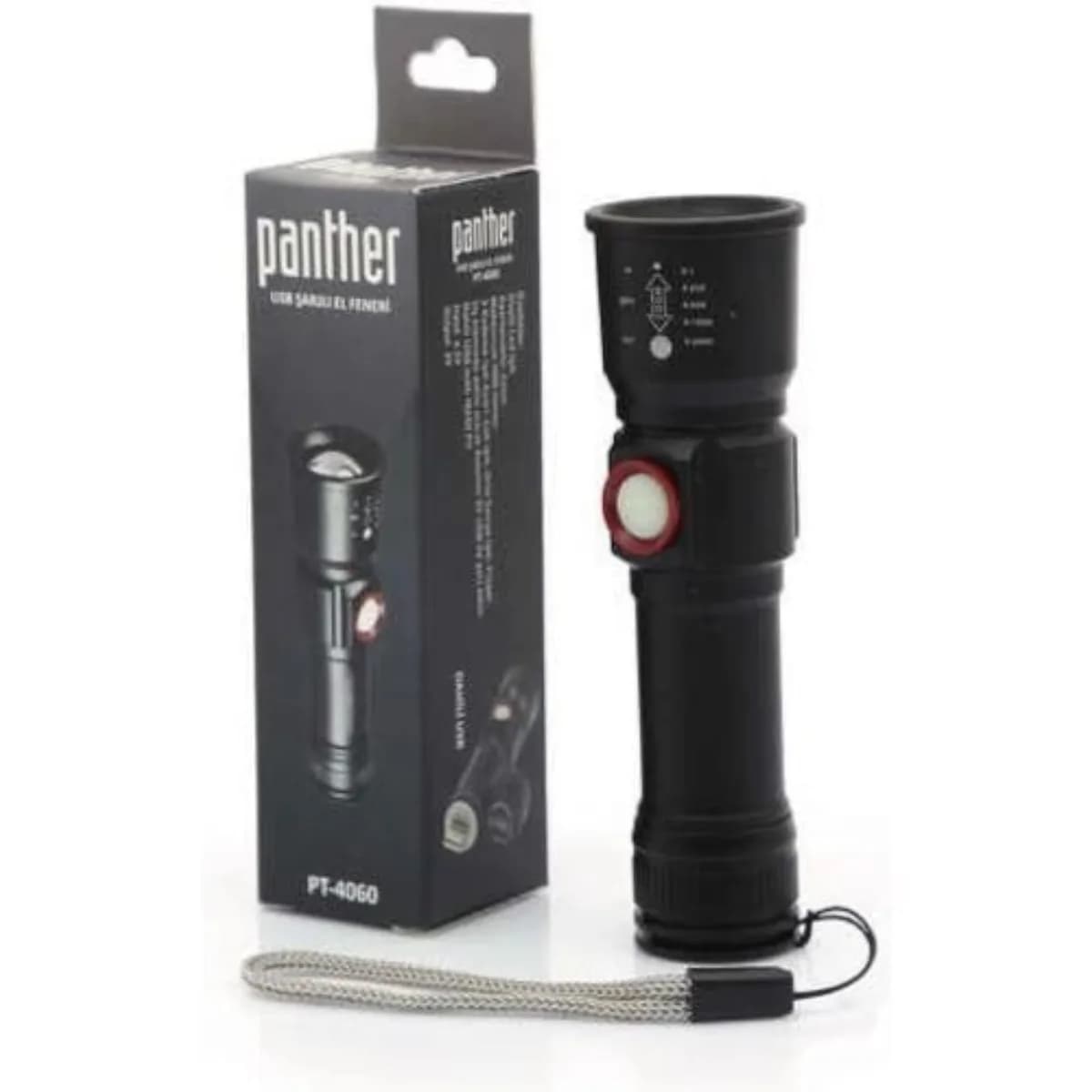 Panther USB Şarjlı Metal El Feneri