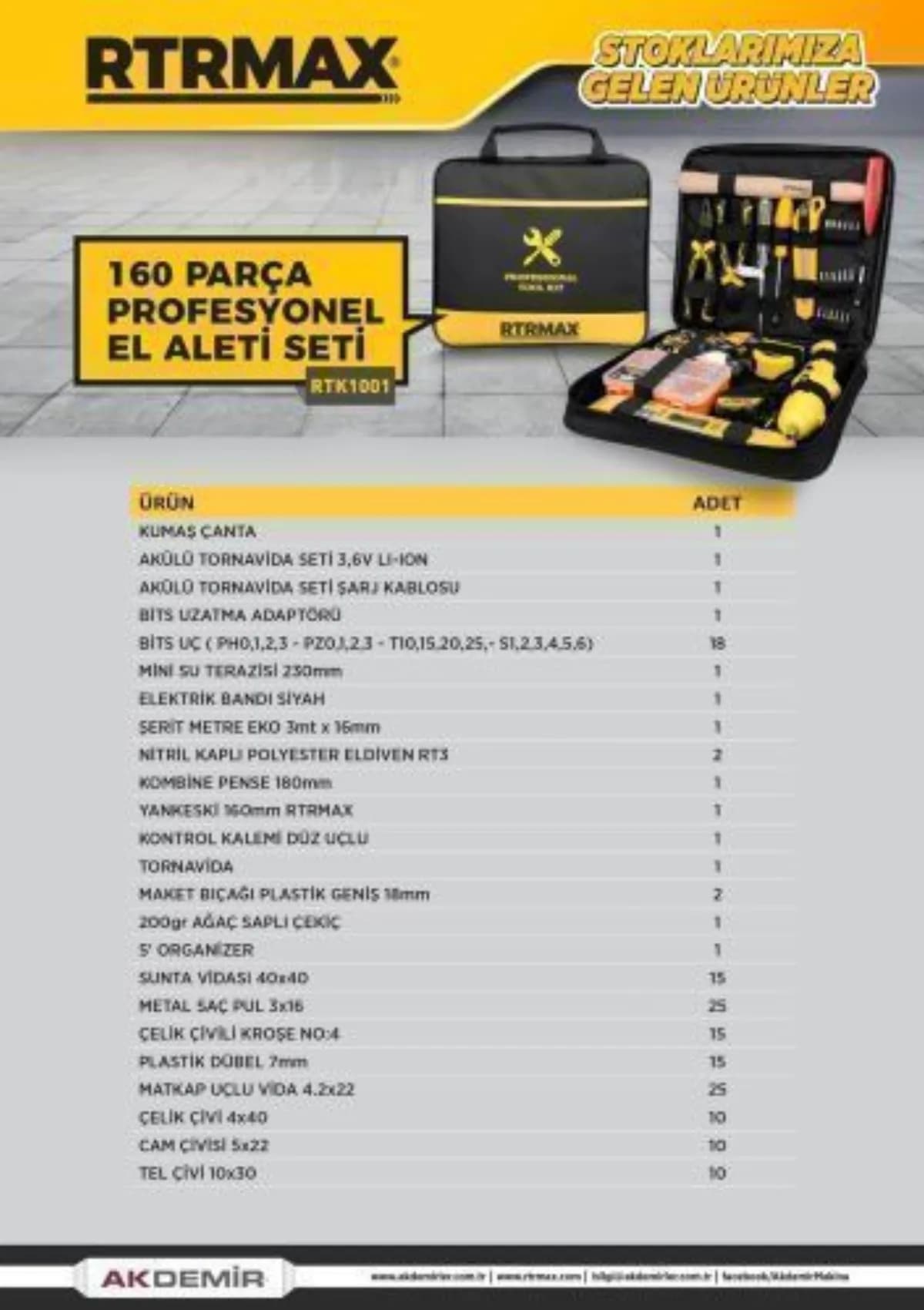 RTR Max Profesyonel El Aletleri Seti