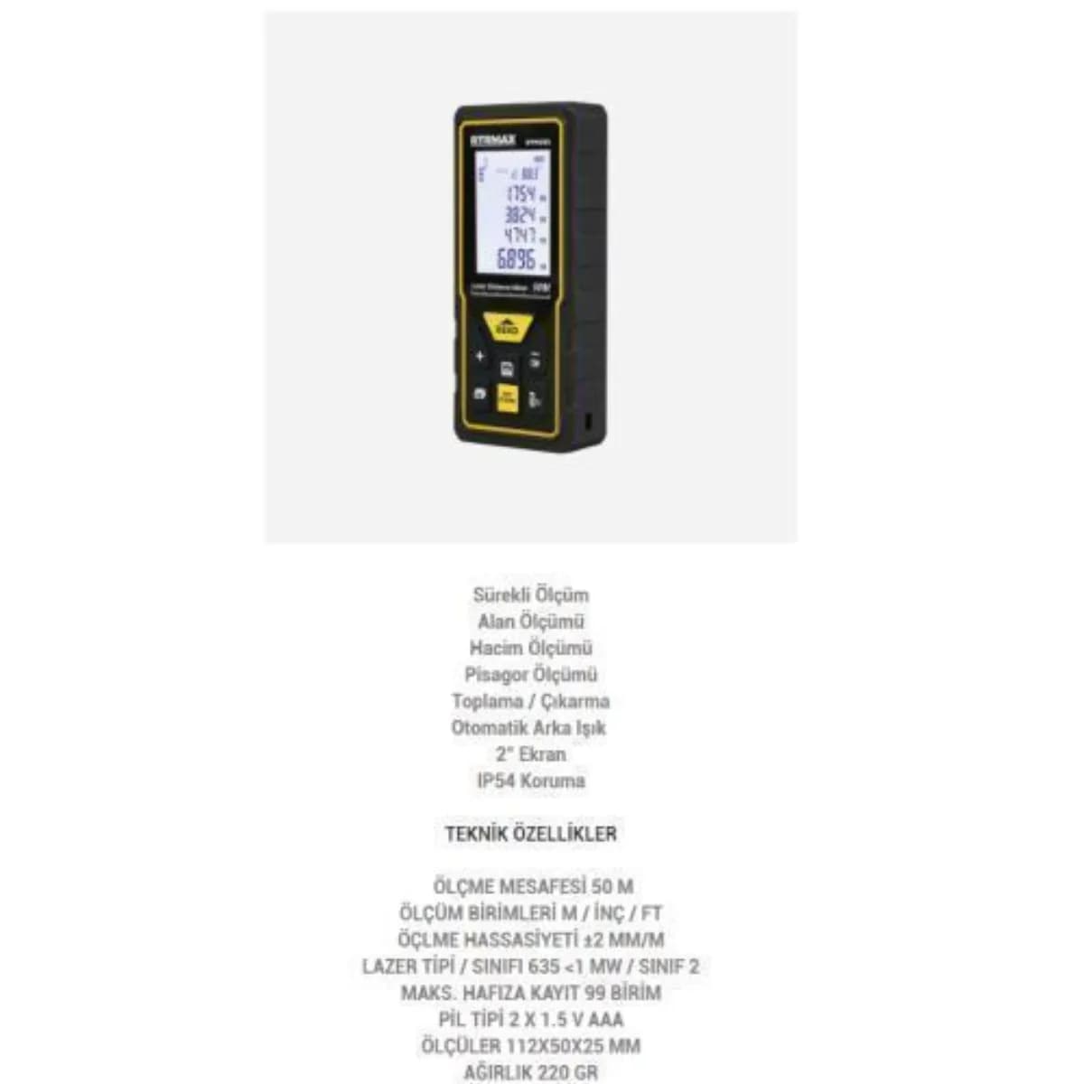 RTR Max Lazer Mesafe Ölçer