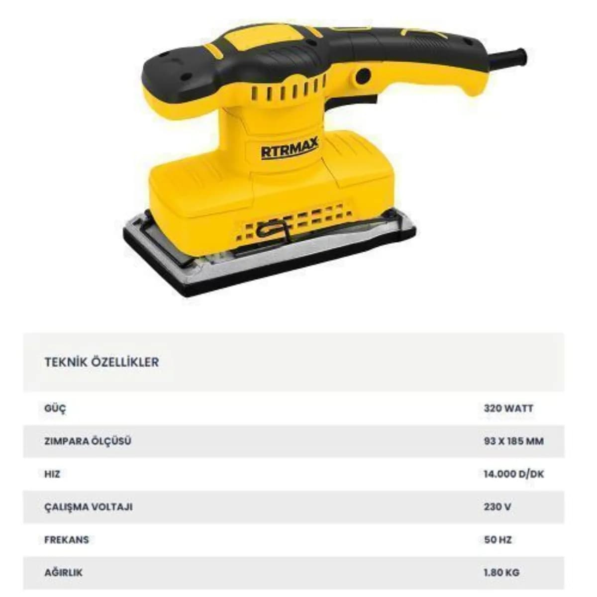 RTR Max Titreşimli Zımpara 320 W 93x185 mm