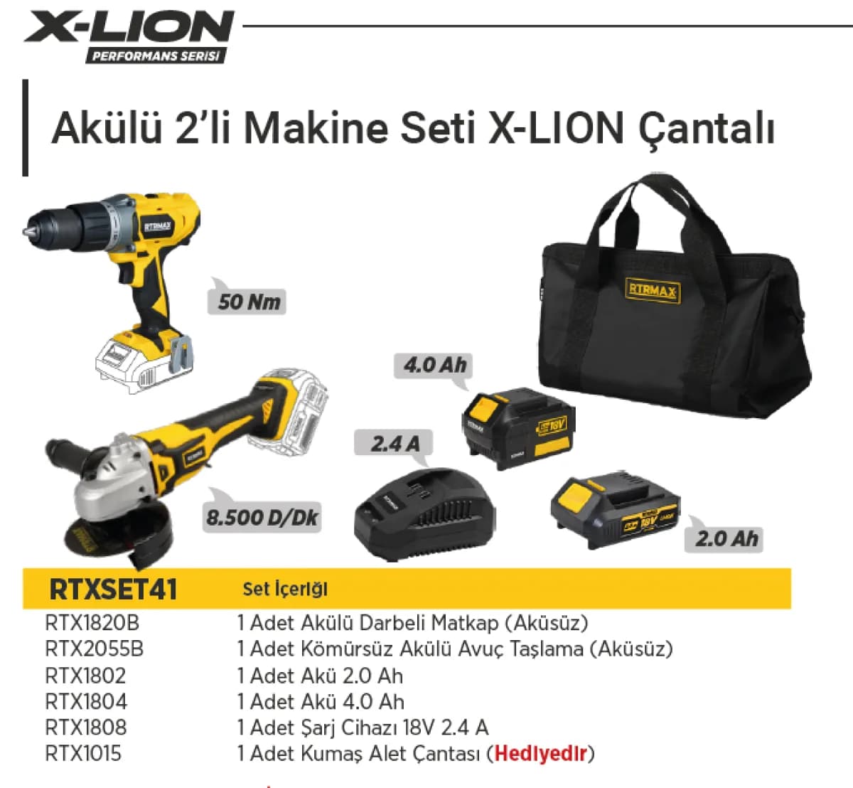 RTR Max RTX SET41 X-Lion 2'li Akülü Set