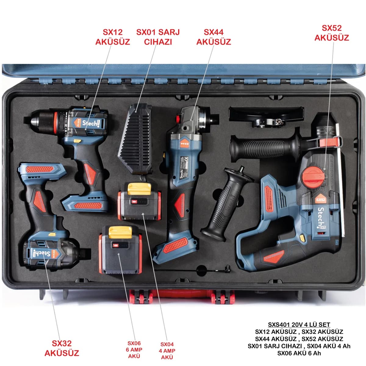 Stechend SXS 401 Akülü Set 20 V (SX12 + SX32 + SX44 + SX52)