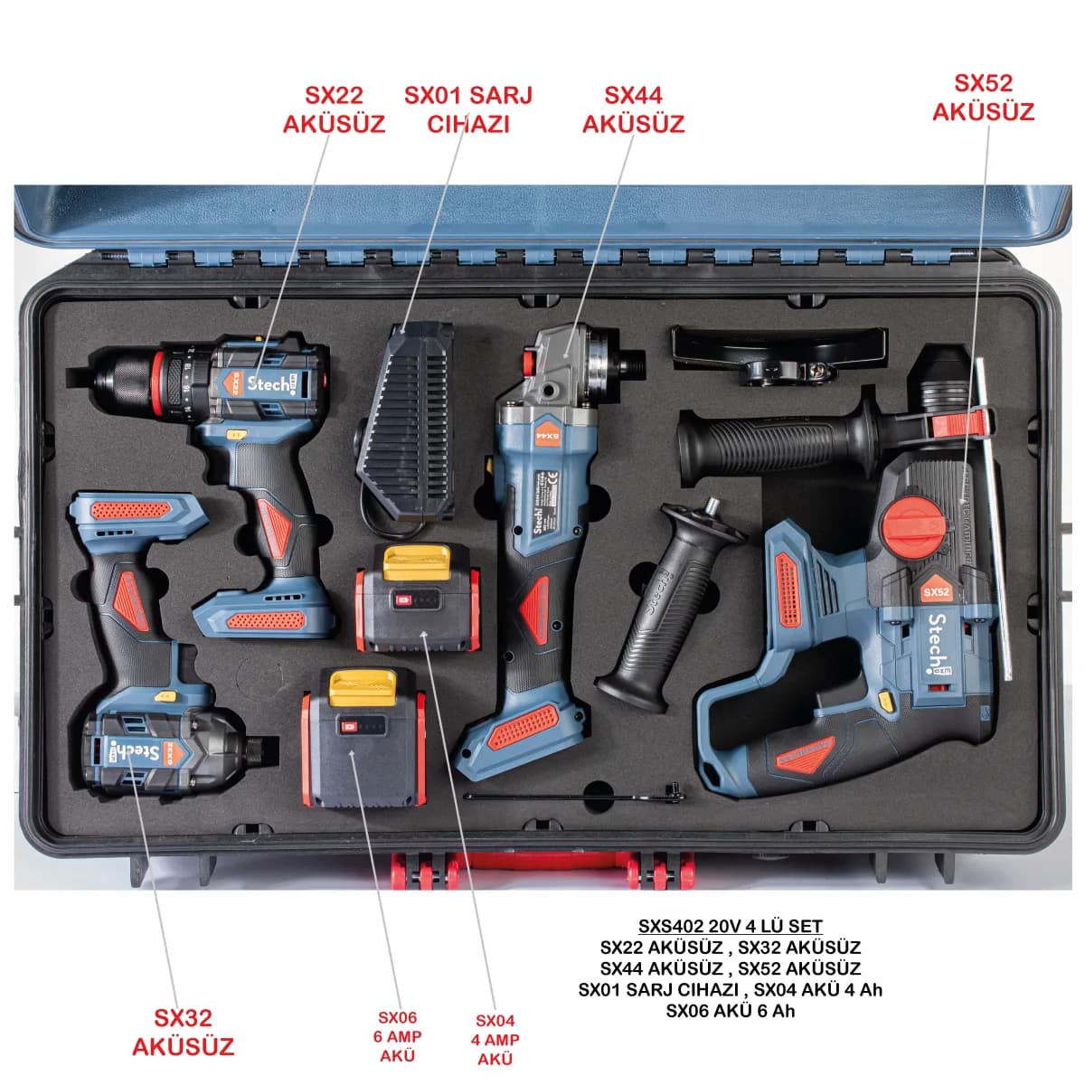 Stechend SXS 402 Akülü Set 20 V (SX22 + SX32 + SX44 + SX52)